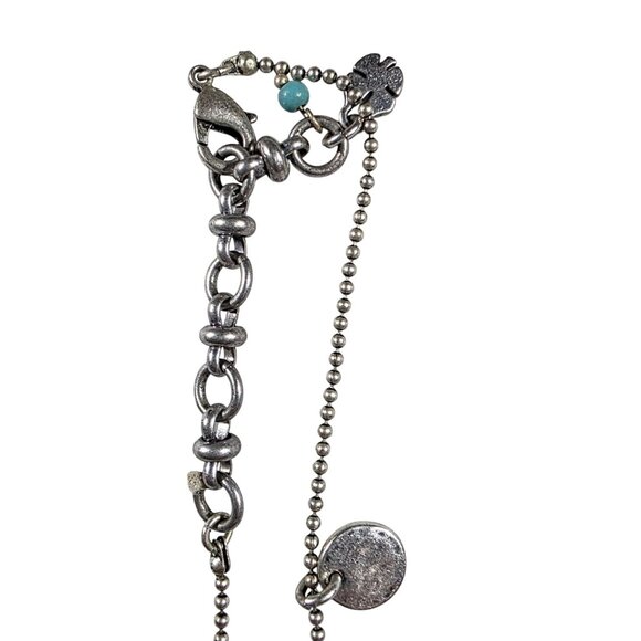 Charm Necklace Silver-Tone Ball Chain lucky brand love womens jewelry clover - Picture 4 of 5